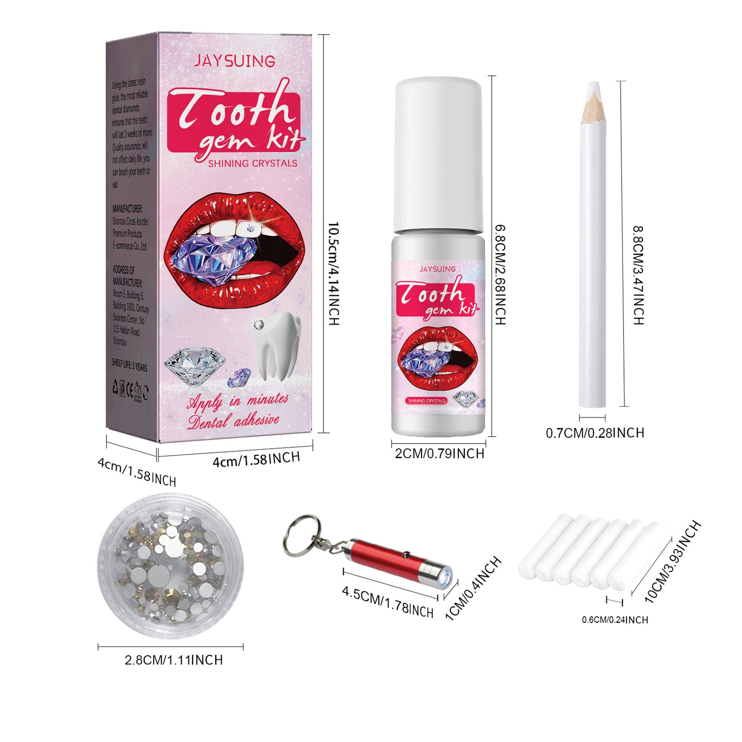 Tooth Gem Kit - Complete Teeth Gems Kit For DIY Tooth Decoration With Glue, Light, And Assorted Gems Perfect For Personalizing Your Smile, Tooth Art, And Cosmetic Teeth Enhancements