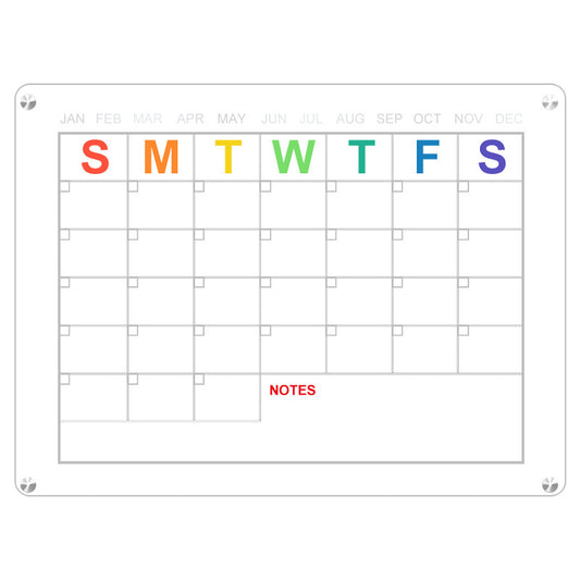 Acrylic message board magnetic refrigerator sticker household erasable calendar transparent note display board