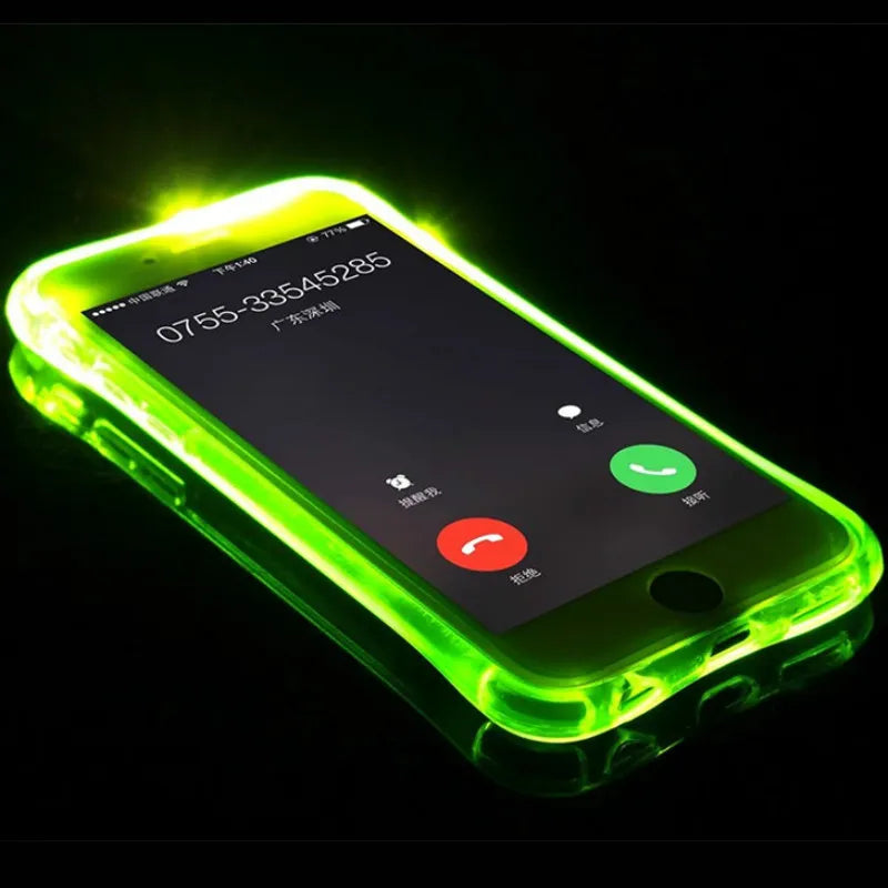 LED Flash TPU Case For iPhone X XS XR XS Max Cases Transparent Luminous Back Cover For iPhone 5 5s 6 6S 7 8 Plus Remind incoming